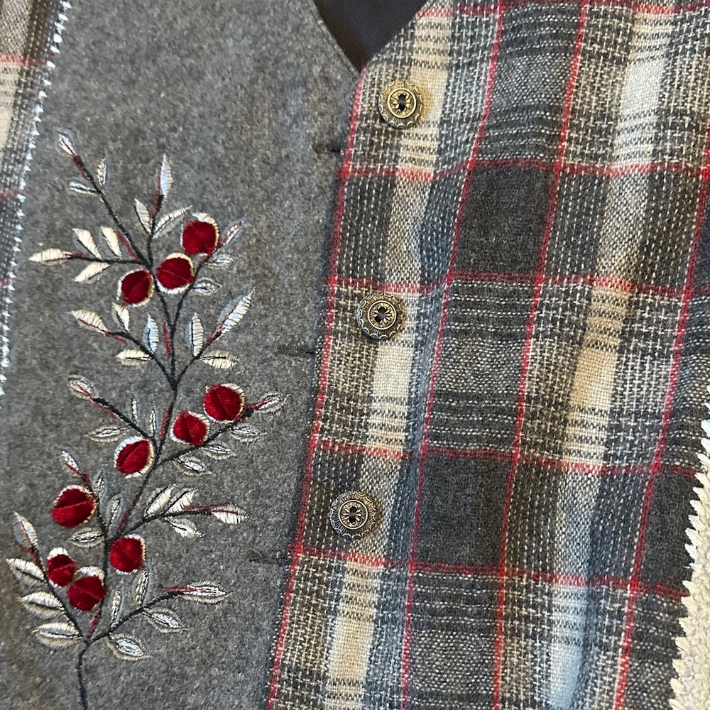 Vintage KEREN Hart Gray Cotton Wool Blend Fabric - Picture 3 of 4